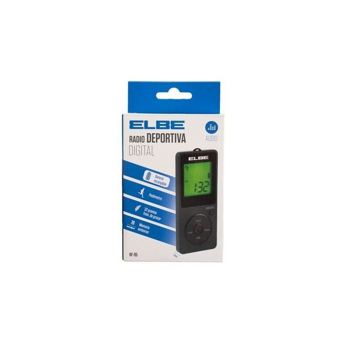 Elbe RF-95 Radio Digital AM/FM Deportiva con Podómetro y Auriculares Incluidos 1