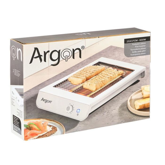 Tostador Plano Blanco 600W Rectangular Argon 38x6x25cm (Set de 6) 2