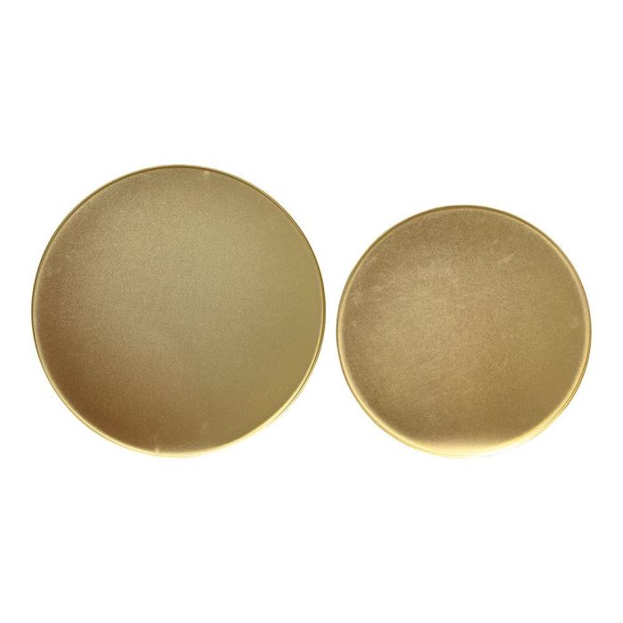 KSD Conjunto 2 Platos Hierro Dorado Ø35 x 1,5 cm y Ø30 x 1,5 cm 1