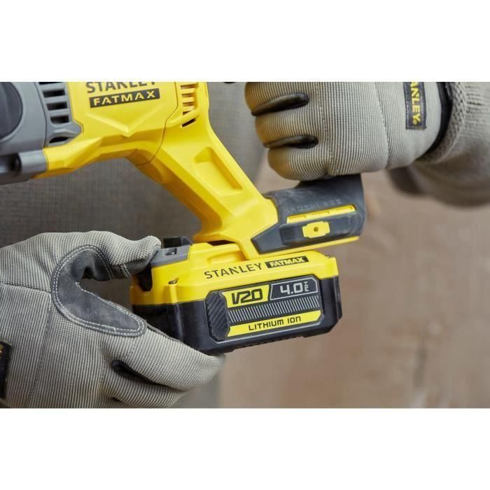 Taladro sin escobillas Stanley FatMax 18V SDS Plus - 2 julios - 2 baterías de 4,0Ah - 3 modos de trabajo 4 Taladro sin escobillas Stanley FatMax 18V SDS Plus - 2 julios - 2 baterías de 4,0Ah - 3 modos de trabajo 4