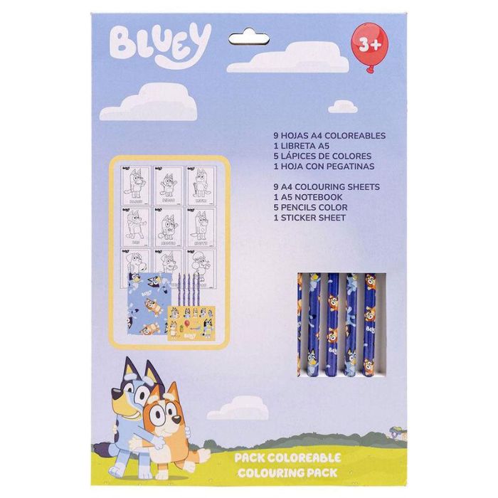 Cerda Set de Papelería Coloreable Bluey para Niños - Kit de Dibujo y Pintura Infantil Temática Bluey para Estimular la Creatividad 1