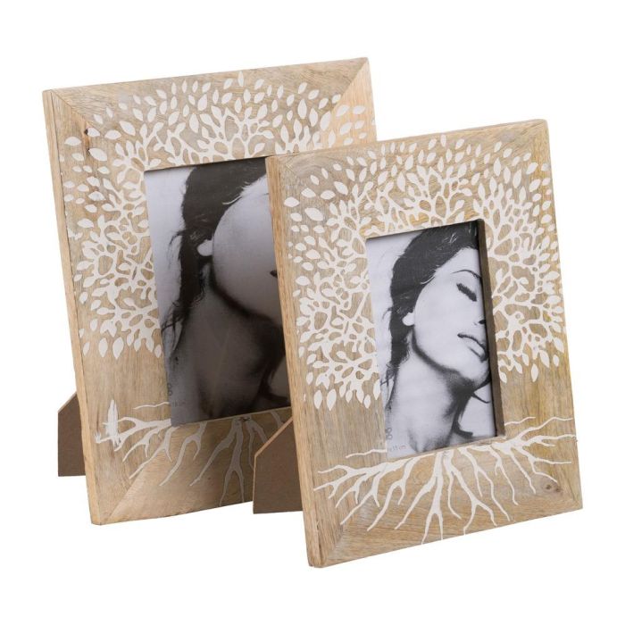 Portafotos Blanco-Natural 20 X 2 X 25 cm