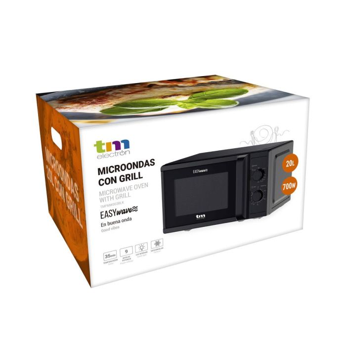 Microondas con Grill TM Electron Negro 700 W 20 L 1