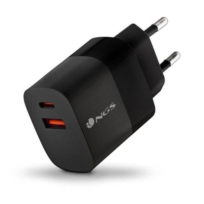 NGS BUD33W Cargador de Pared GaN Carga Rápida 33W con USB-C PD & PPS y USB-A QC 3.0, Doble Puerto para Móviles, Tablets, Portátiles