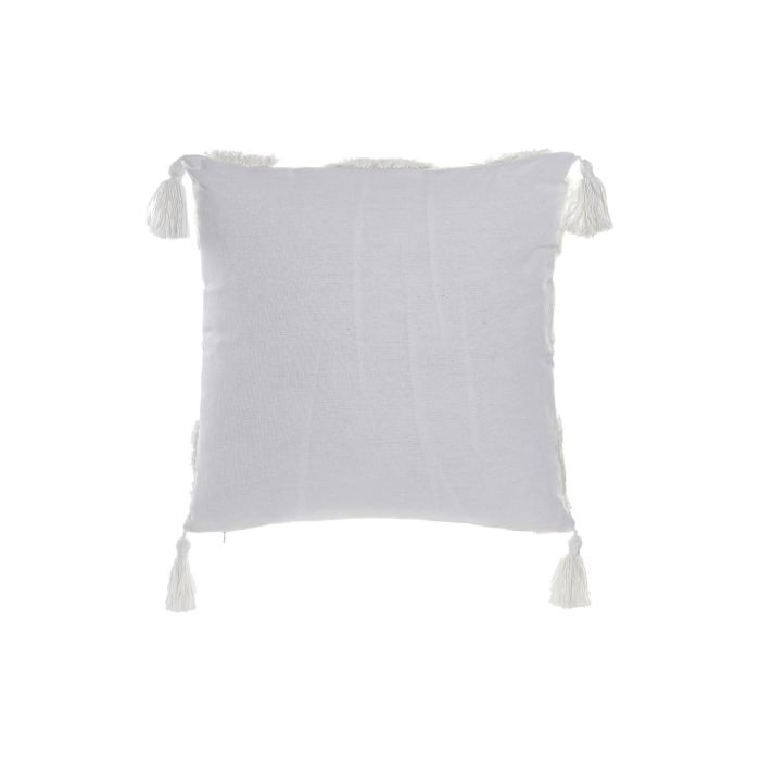 DKD Home Decor Cojin Moderno Blanco Amarillo 45 x 45 x 10 cm (4 Unidades) Poliéster Algodón 2