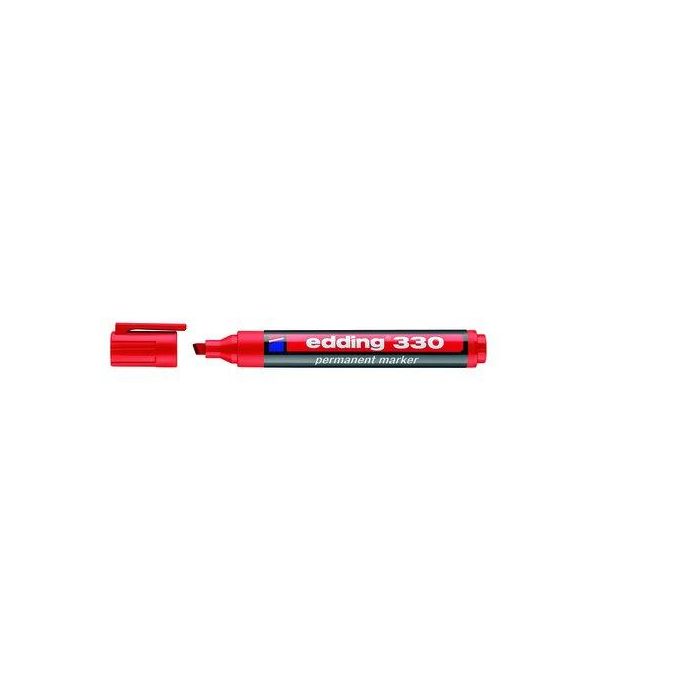 Marcador Permanente Edding 330 Biselado Rojo 10 unidades