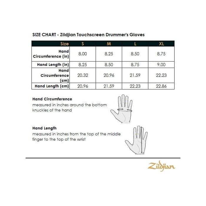 Guantes Batería Zildjian Touchscreen - M 3 Guantes Batería Zildjian Touchscreen - M 3