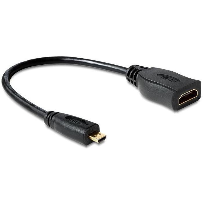 DeLOCK Adaptador Cable Micro HDMI-D Macho > HDMI-A Hembra 23cm