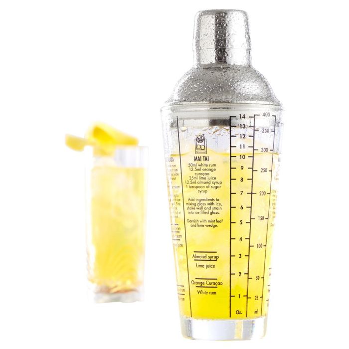 Day Coctelera de Cristal con Tapa de Acero Inoxidable 400 Ml con Recetas 2