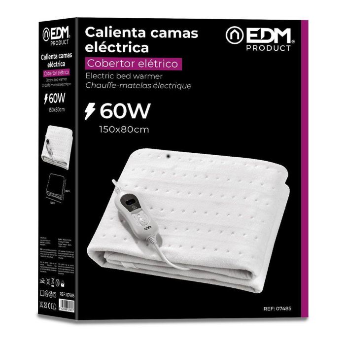 Edm Calienta Camas Eléctrico 60W 150 x 80 cm con Regulador Digital y Apagado Automático 1