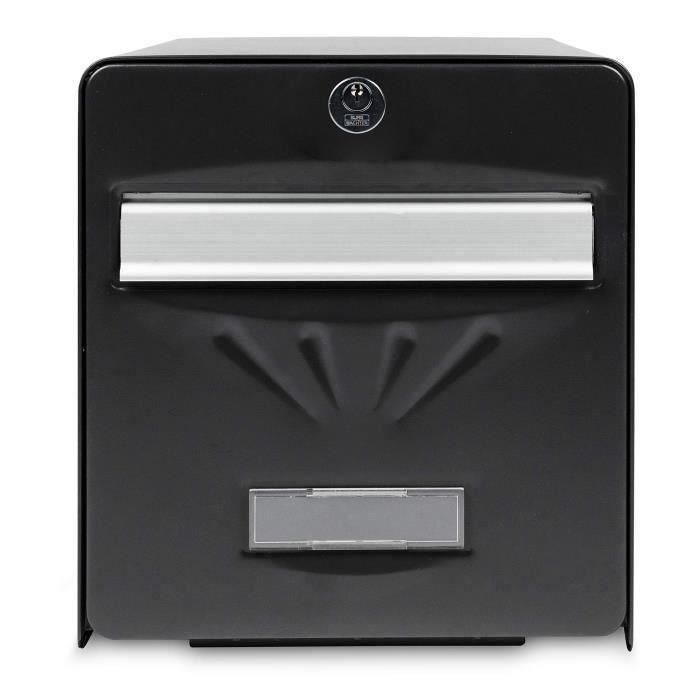 BURG WACHTER Buzón balneal de acero galvanizado - Puerta trasera de vidrio - Negro 1 BURG WACHTER Buzón balneal de acero galvanizado - Puerta trasera de vidrio - Negro 1