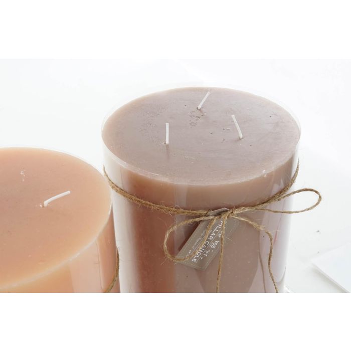 DKD Home Decor Vela Rustik aw Marron Marron Oscuro 14.5 x 20 x 14.5 cm (3 Unidades) 2