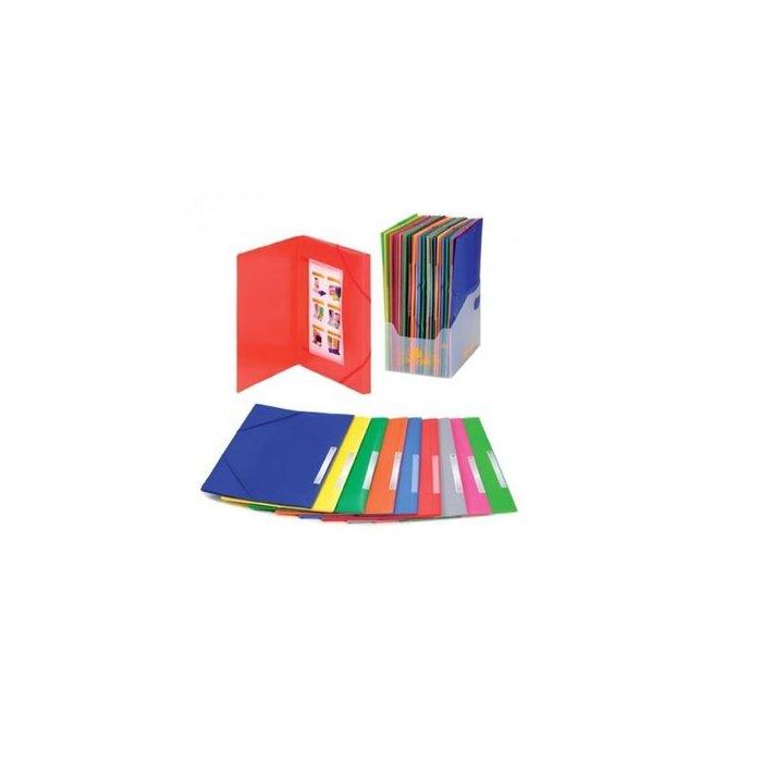 Carpeta De Gomas Y Solapas Carchivo Pp Opaco Fº Con Etiqueta Azul Claro 10 unidades