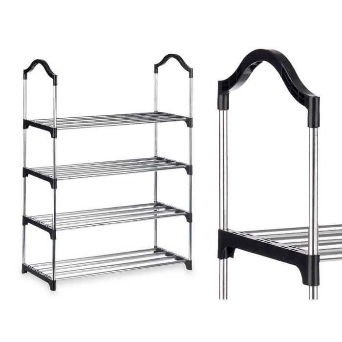 Zapatero 4 Alturas 4 Barras Estantes Negro Kipit 76X58CM (6 Unidades) 1 Zapatero 4 Alturas 4 Barras Estantes Negro Kipit 76X58CM (6 Unidades) 1