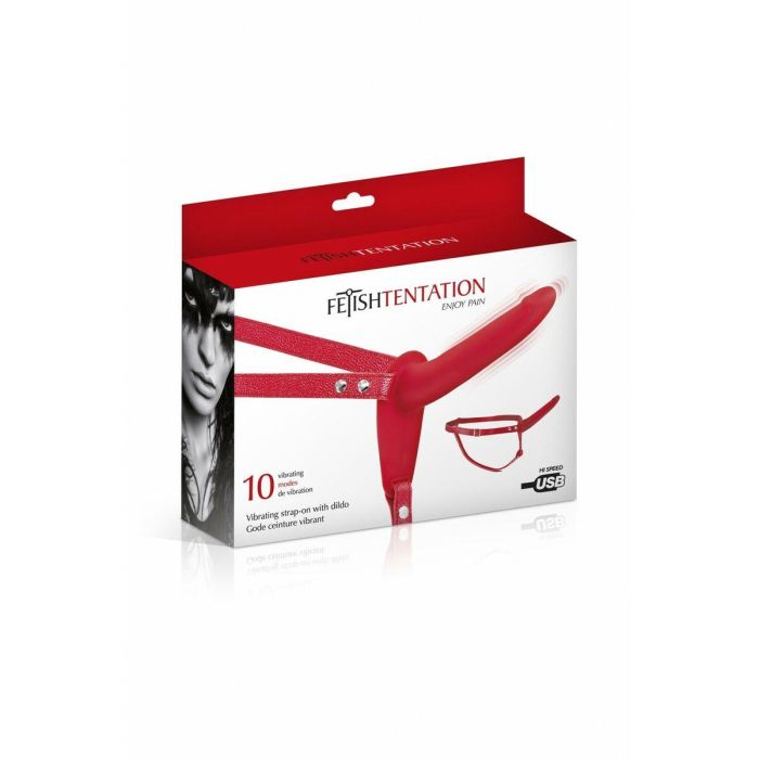 Consolador con arnés Fetish Tentation Rojo Silicona 1