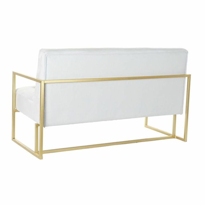 DKD Home Decor Sofá Glam de Poliéster y Metal Azul Celeste y Dorado 128x70x76 cm 2