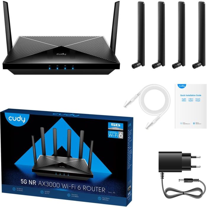 Cudy AX3000 Router Gigabit Mesh Wi-Fi 6 5G 3 Cudy AX3000 Router Gigabit Mesh Wi-Fi 6 5G 3
