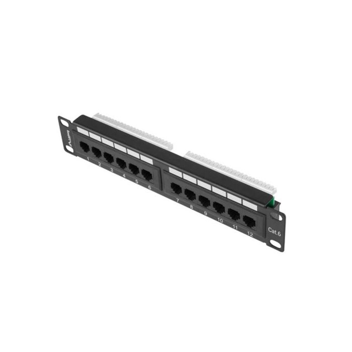 Lanberg PPU6-9012-B Patch Panel 12 Puertos, Negro, Metal 1