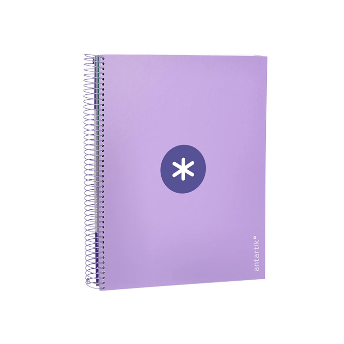 Antartik Cuaderno Espiral Micro A4 Forrada 120 Hojas 90gr Horizontal 5 Bandas Lavanda 4