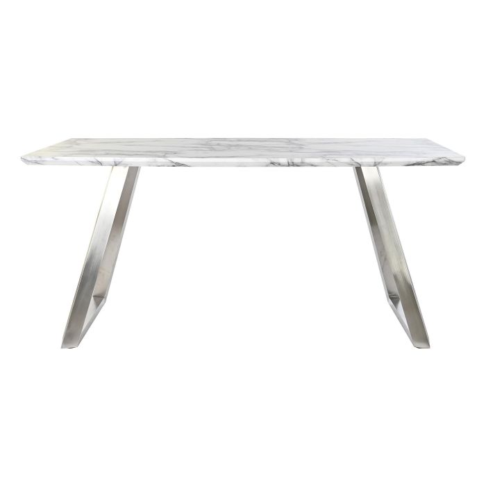 DKD Home Decor Mesa Comedor Moderna Blanca de MDF y Acero 160x90x76 cm 5 DKD Home Decor Mesa Comedor Moderna Blanca de MDF y Acero 160x90x76 cm 5