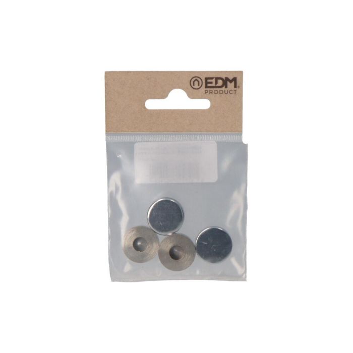 Pack 4 uds. embellecedor latón roscado liso 18 mm níquel 1