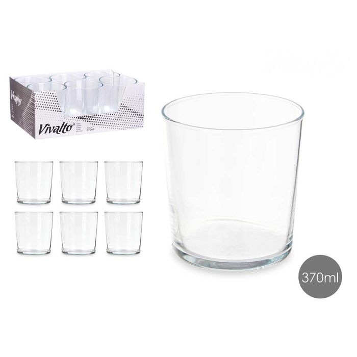 Vaso Agua Recto Vivalto 370 ml - Vidrio Transparente 8.5x9x8.5 cm (24 Unidades) Vaso Agua Recto Vivalto 370 ml - Vidrio Transparente 8.5x9x8.5 cm (24 Unidades)