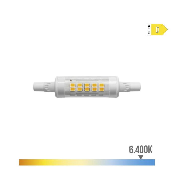 Bombilla lineal led 78mm r7s 5.5w 800lm 6400k luz fria ø1,6x7,8cm edm