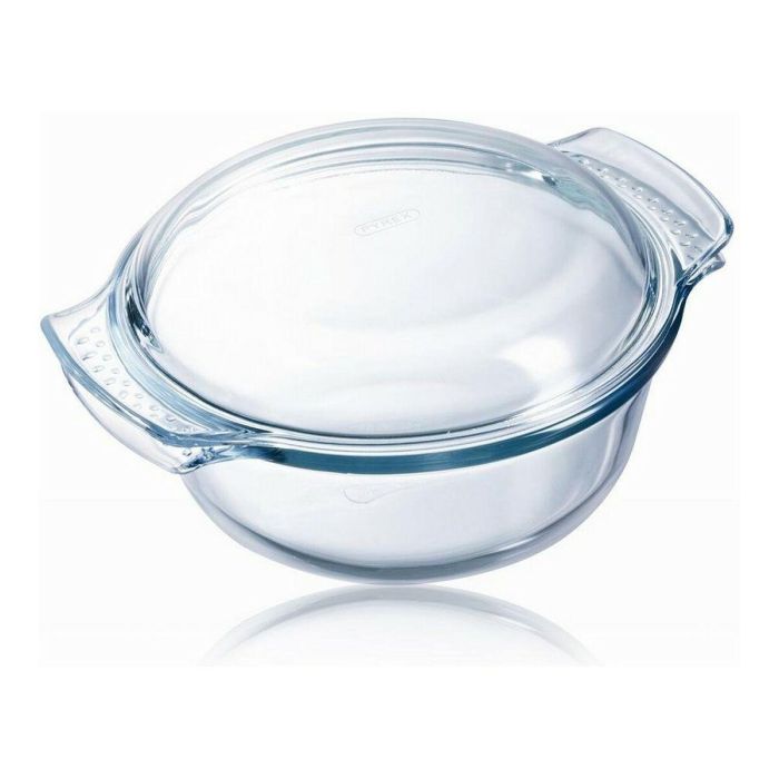 Pyrex Cacerola Classic Vidrio Transparente con Tapa, 33x26x12 cm. Resistente, Saludable. Apta Horno, Microondas, Lavavajillas, Congelador.