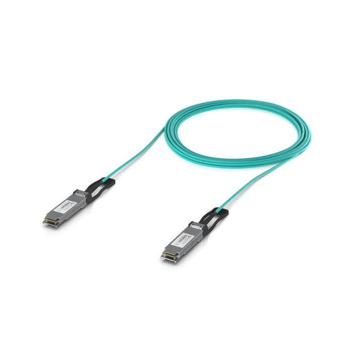 Ubiquiti Cable de Conexión Directa QSFP28 Long-Range, Ideal para Redes de 100 Gbps, 10 Metros de Longitud, Color Aqua