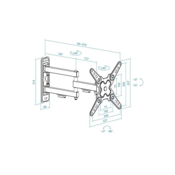 TOOQ SOPORTE PARED PANTALLAS 13-43" GIRA/INCLI NEGRO 4