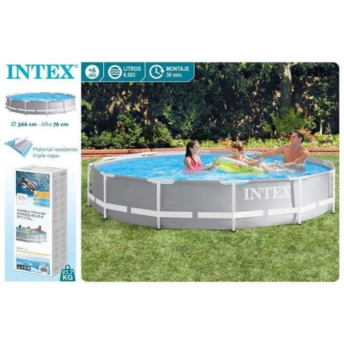Intex Piscina Redonda Desmontable Prism Frame 366x76 cm Capacidad 6503 Litros +6 Años 5 Intex Piscina Redonda Desmontable Prism Frame 366x76 cm Capacidad 6503 Litros +6 Años 5
