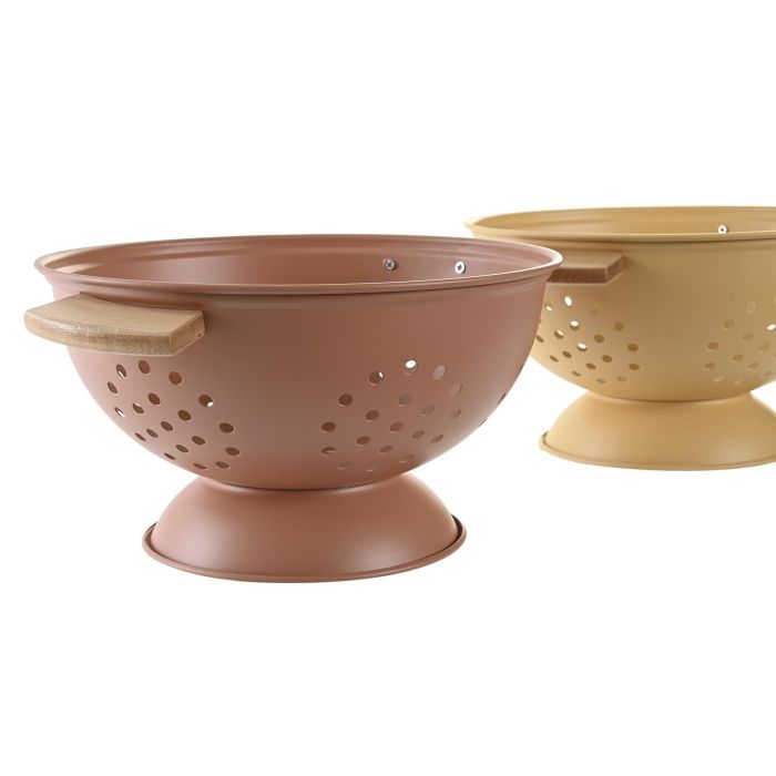 DKD Home Decor Chinalight 22 Escurridor Vintage Terracota Amarillo Inox Bambú 30x24.5x14 cm (2 Unidades) 1 DKD Home Decor Chinalight 22 Escurridor Vintage Terracota Amarillo Inox Bambú 30x24.5x14 cm (2 Unidades) 1