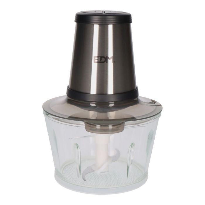 Edm Picadora Eléctrica de Acero Inoxidable 350W, 1.8L, 2 Velocidades, 4 Cuchillas Desmontables, Pica y Trocea Alimentos