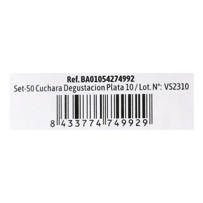 Algon - Set de 50 Cucharas de Degustación Plata 10 cm (20 Unidades) 6