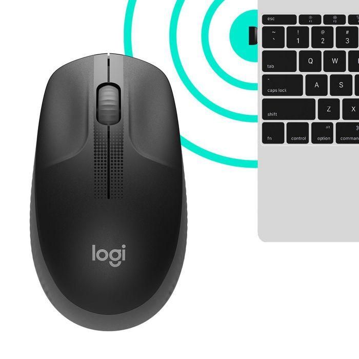 Logitech M190 Ratón Inalámbrico RF Full-Size Ergonómico 1000 dpi, Batería 18 Meses, para Manos Medianas/Grandes 3