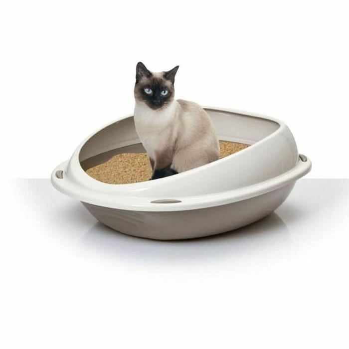 Arenero para Gatos Aimé 45 x 36 x 15,5 cm Beige Taupé Plástico 2 Arenero para Gatos Aimé 45 x 36 x 15,5 cm Beige Taupé Plástico 2