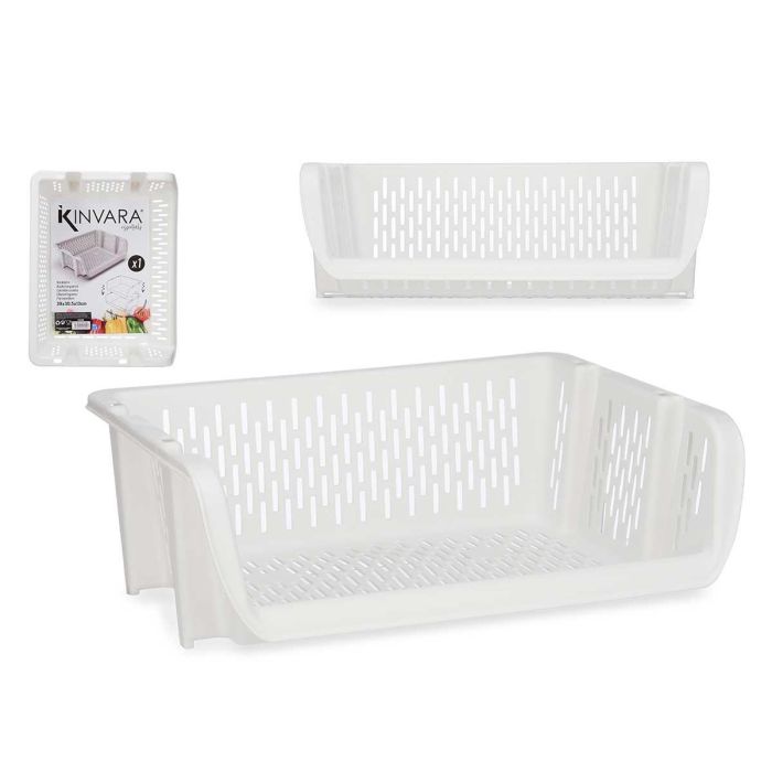 Verdulero Apilable Blanco Kinvara 30x13.5x38.7 cm - Plástico Polipropileno (24 Unidades) Verdulero Apilable Blanco Kinvara 30x13.5x38.7 cm - Plástico Polipropileno (24 Unidades)
