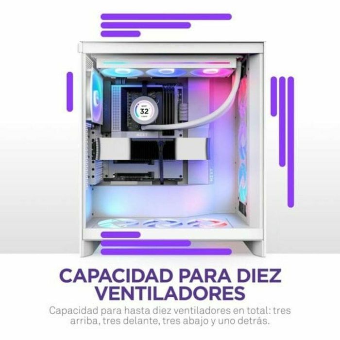 Caja Semitorre ATX NZXT H7 Flow RGB Midi Blanco 20 Caja Semitorre ATX NZXT H7 Flow RGB Midi Blanco 20