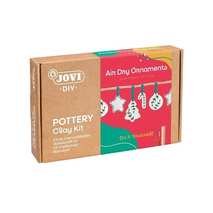 Jovi Kit DIY Manualidades de Navidad con Pasta Air Dry, Pinturas Gouache Tempera y Herramientas