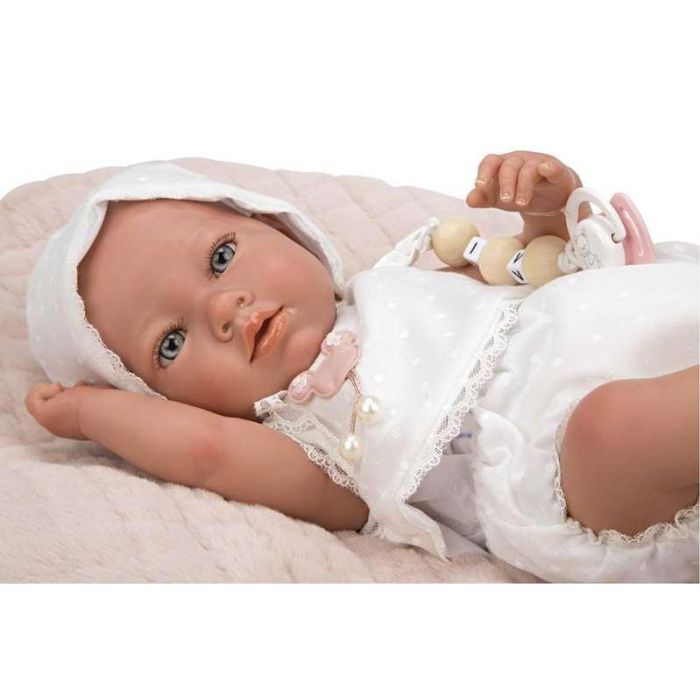 Muñecas Arias Muñeca Reborn Arias 38 cm Maitane Rosa con Manta para Niños de 3 Años, Idioma Español
