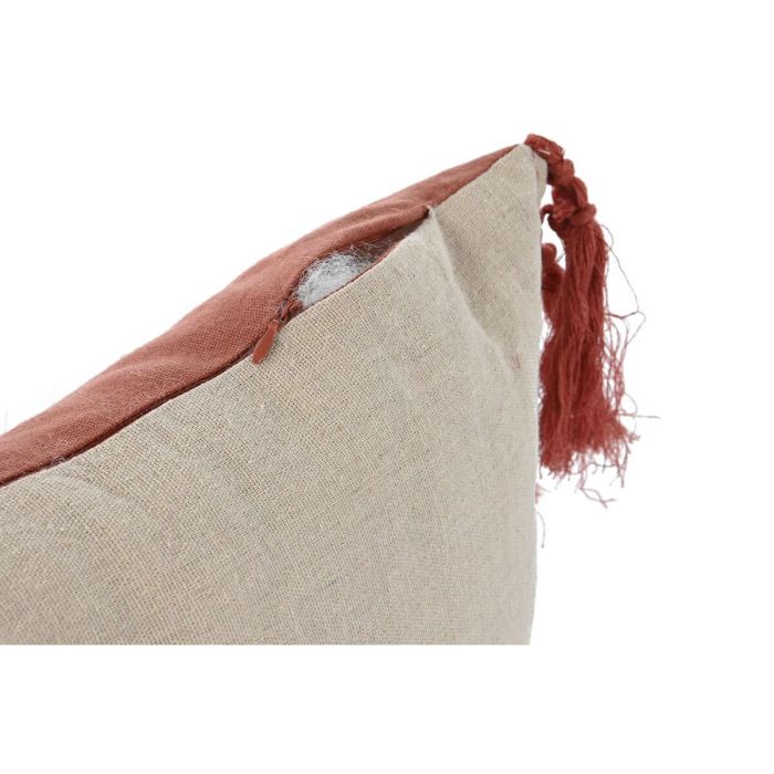 DKD Home Decor Cojín de Algodón Reciclado Boho con Flecos Terracota 15 x 30 x 50 cm Colección Fleky23 2