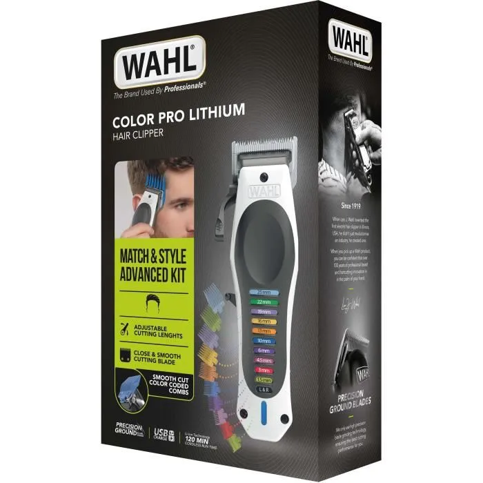 Wahl WAH0043917039299 Cortapelos Inalámbrico de Litio, 240 V, 120 min, Blanco/Negro 2