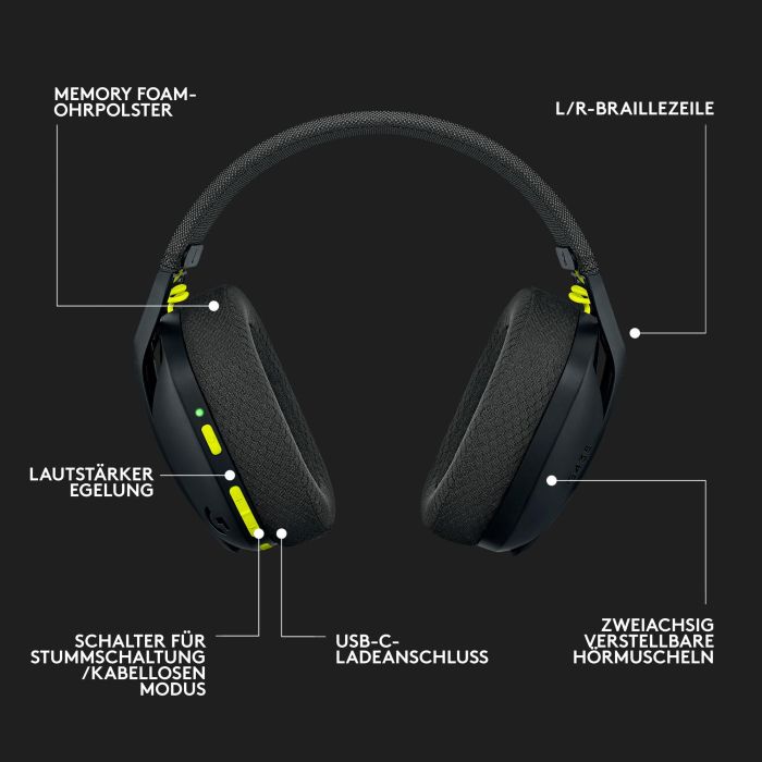 Logitech G435 Auriculares Gaming Inalámbricos LIGHTSPEED Bluetooth con Micrófono Beamforming 18h Batería 165g Negros y Amarillos 5 Logitech G435 Auriculares Gaming Inalámbricos LIGHTSPEED Bluetooth con Micrófono Beamforming 18h Batería 165g Negros y Amarillos 5