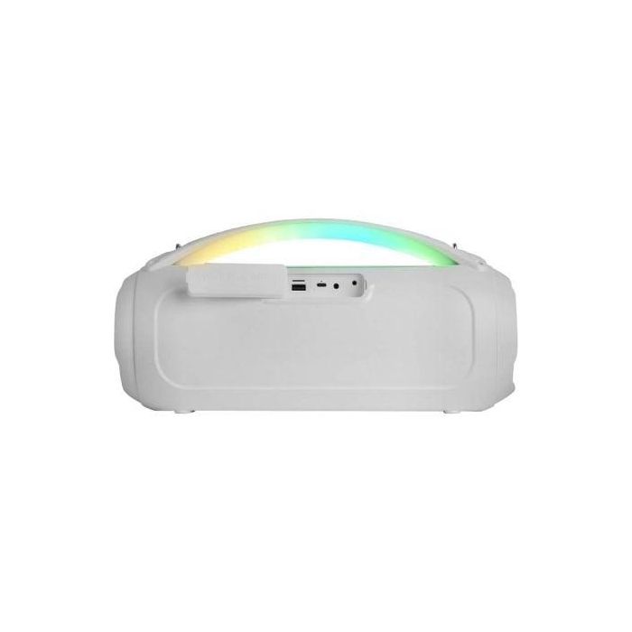 Mars Gaming MSPULSEW Altavoz Bluetooth Portátil 50W RMS, Ultra-Bass, Iluminación RGB, 8h Batería, Blanco 2