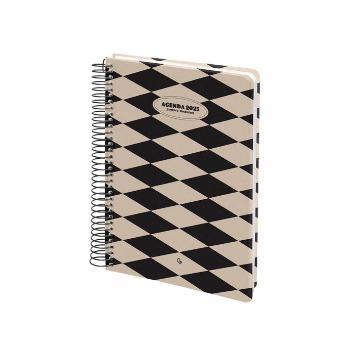 Agenda Espiral Liderpapel Classic A6 2025 Semana Vista Color Blanco Y Negro 1 Papel 70 gr 4