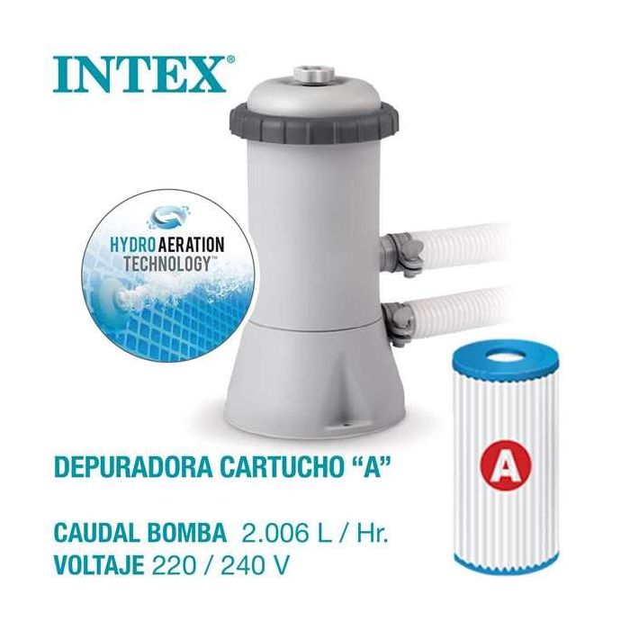 Intex Piscina Rectangular Frame 450x220x84cm con Bomba y Capacidad 7127L PVC+METAL 14
