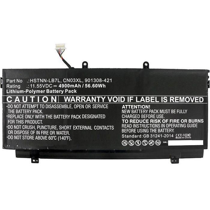CoreParts Laptop Battery for HP 48.51Wh Li-Pol 11.55V 4200mAh Black with longer cable, for Spectre X360, Envy 13 CoreParts Laptop Battery for HP 48.51Wh Li-Pol 11.55V 4200mAh Black with longer cable, for Spectre X360, Envy 13