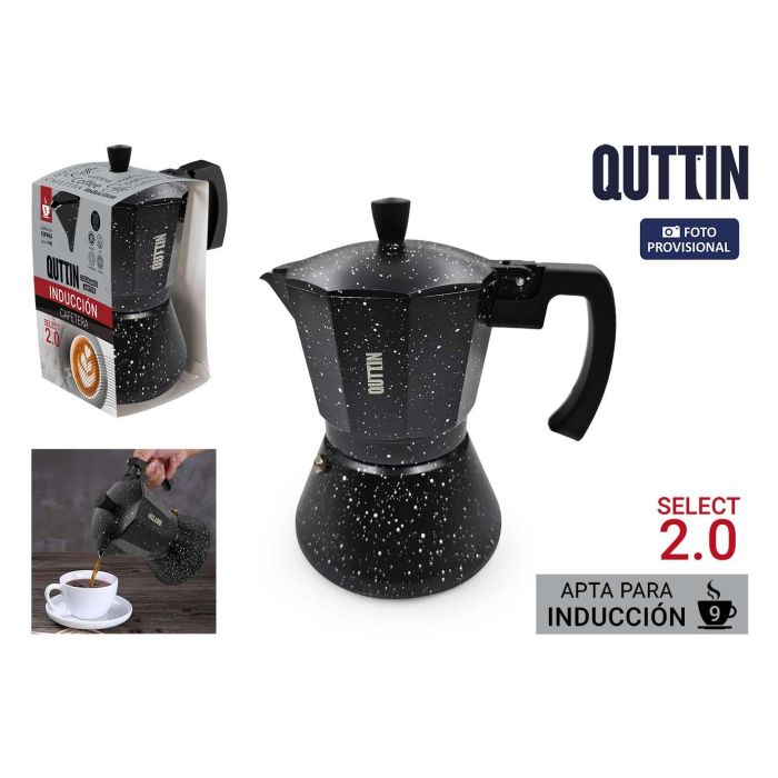 Quttin Cafetera Select de Inducción de Aluminio, 9 Servicios (450 ml) (6 Unidades)