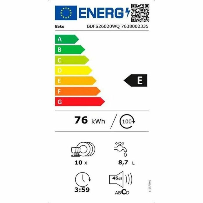 Lavavajillas BEKO BDFS26020WQ 45 cm 1