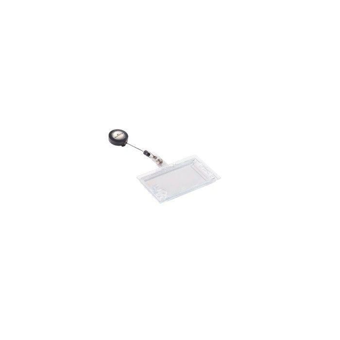 Durable Identificador Rígido con Cordón Extensible, 2 Tarjetas, Uso Vertical y Horizontal, Transparente, 54x85 mm Durable Identificador Rígido con Cordón Extensible, 2 Tarjetas, Uso Vertical y Horizontal, Transparente, 54x85 mm